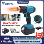 Hikity 18V Heat Gun Shrink Wrapping Tool Hot Air Gun Air Dryer Soldering Thermal Blower with Temperature Control for Soldering