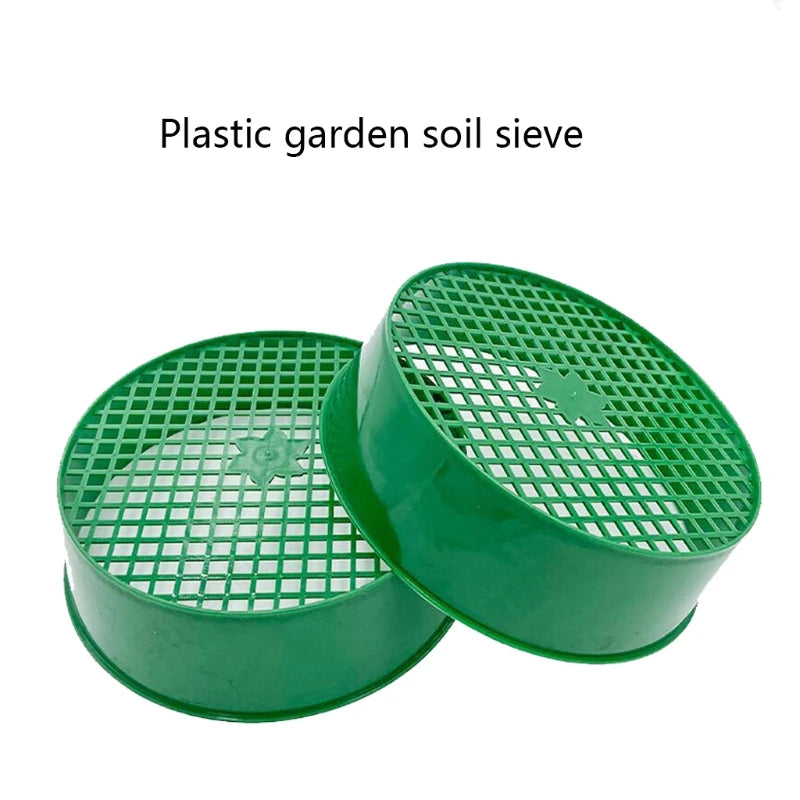 Plastic Garden Sieve Riddle Green For Composy Soil Stone Mesh Gardening Tool
