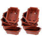 10 Pcs Plastic Planting Pot Classic Ceramic Flowerpot Bonsai Planter Garden Container Household Succulent Vase