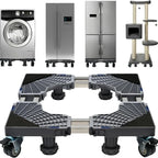 Mobile Appliance Pedestal - Double Pipe Fridge & Washer Stand w/ Wheels