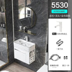 Minimalist Mini Bathroom Cabinet with Side Storage Ceramic Integrated Basin Bathroom Vanity Cabinet with Sink Bathroom Furniture