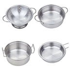 Kitchen Pretend Play Toys with Stainless Steel Cookware Pots and Pans Set, Cooking Kitchen Toys Education Pretend Play