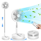 Wireless Folding Desk Fan Telescopic Outdoor Travel Camping Floor Low