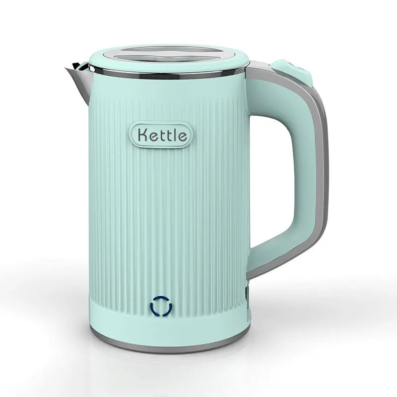 110V/220V Portable Electric Kettle Home Double-layer Stainless Steel Quick Water Boiler Travel Kettle Automatic Power Off 600W