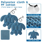 3Pcs Turtle Shape Tub Scum Absorber Versatile Reusable and Washable Hot Tub Sponge for Swimming Pool and Spa Keeping Water Clean