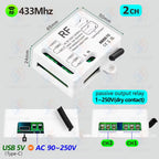 Rf 433Mhz Wireless Remote Control Switch AC110V 220V 230V 10A 2300W 2CH Relay Receiver Remote Control for Lights garage door