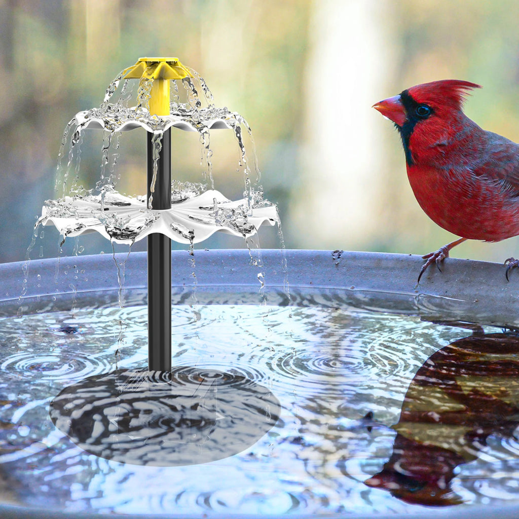 2.5W Solar Fountain Pump with 6 Nozzles and 7.6Ft Power Cord For Bird Bath Outdoor Pond Courtyard Garden And Fish Tank