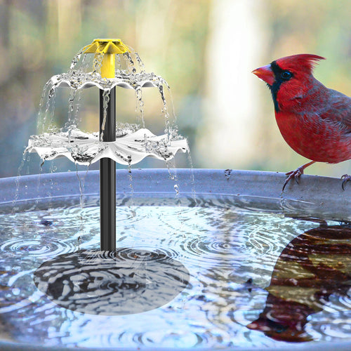 2.5W Solar Fountain Pump with 6 Nozzles and 7.6Ft Power Cord For Bird Bath Outdoor Pond Courtyard Garden And Fish Tank