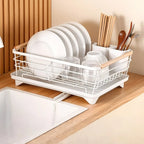 Double-layer Kitchen Dish Drying Rack Space-saving Ventilated Sink Dish Storage Basket Removable Metal Plate Rack Home