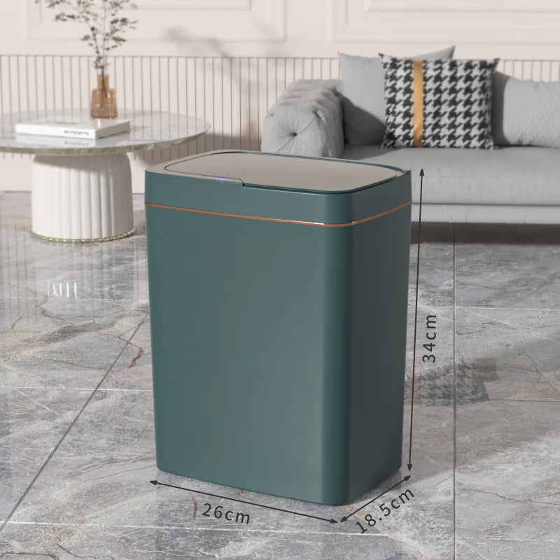 18L Smart Bathroom Trash Can Automatic Bagging Electronic Trash Can White Touchless Narrow Smart Sensor Garbage Bin Smart Home