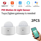 Tuya Zigbee PIR Motion Sensor & Light Detector Infrared Smart Sensor Wireless Home Alarm System Works with Alexa Smart Life App
