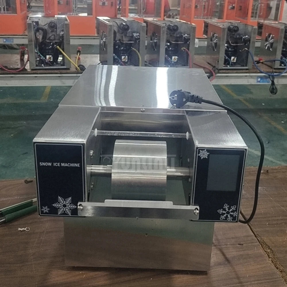 120KG/24H Korean Snowflake Ice Machine Small Snow Continuous Cooled Milk Mango Bingsu Shaver Smoothie Crusher 110V 220V