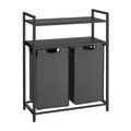 VASAGLE Laundry Basket, Laundry Hamper, Laundry Sorter with 2 Pull-Out and Removable Bags, 2 Shelves, 46L Capacity per Bag