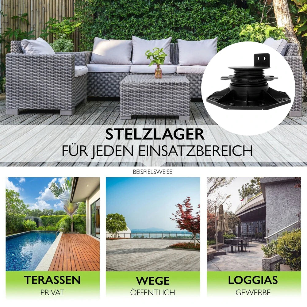 Bearing Decking Board Height Adjustable Adjustable Pedestal Suitable for Aluminium WPC Wood Pedestal Bearing