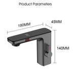 Gun Grey Smart Sensor Basin Faucet Digital Display Screen Hot Cold Water Mixer Tap Vanity Touchless Faucet For Bathroom Basin