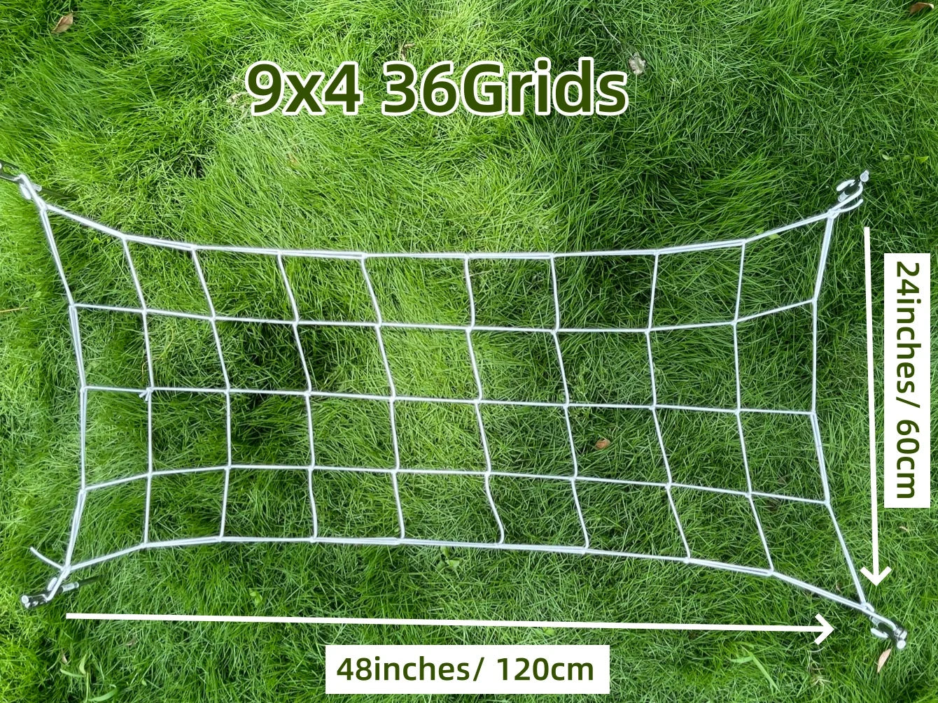 4'' Mesh Grow Tent Trellis Netting, Heavy-Duty Elastic Plant Net with Steel Hooks, Flexible Hydroponics Support for Horticulture