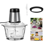 2L Electric Food Chopper - 2-Speed Vegetable Cutter, Meat Grinder & Blender, Compact Kitchen Processor