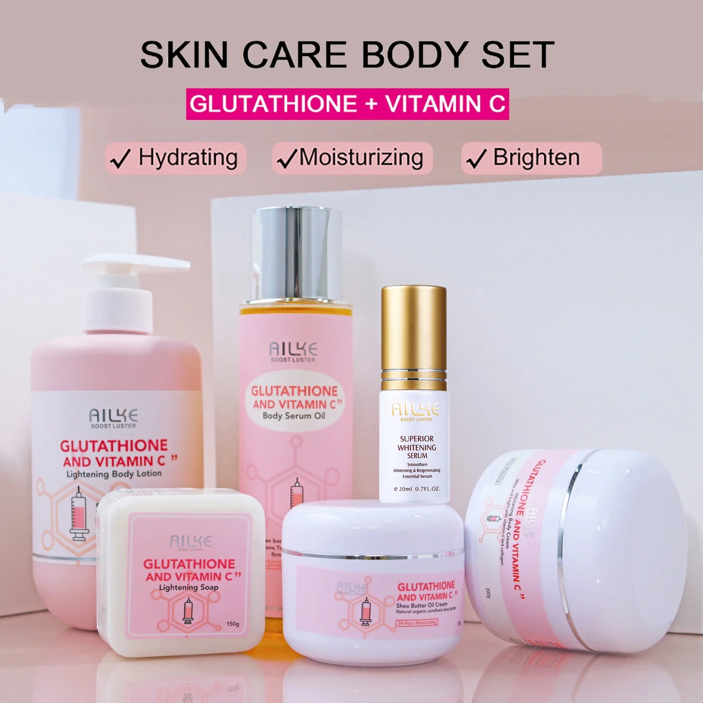 AILKE Glutathione Vitamin C Whitening Skin Care Set