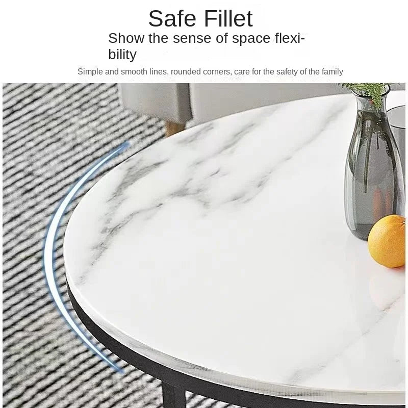 Nordic Simple Coffee Table Modern Creative Home Round Coffee Table Living Room Advanced Sense Iron Art Light Luxury Size Circle