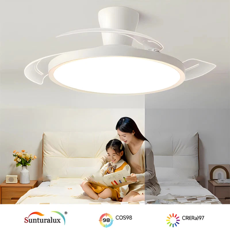 Intelligent Invisible Ceiling Fan Lamps Bedroom Study Living Room Ligh