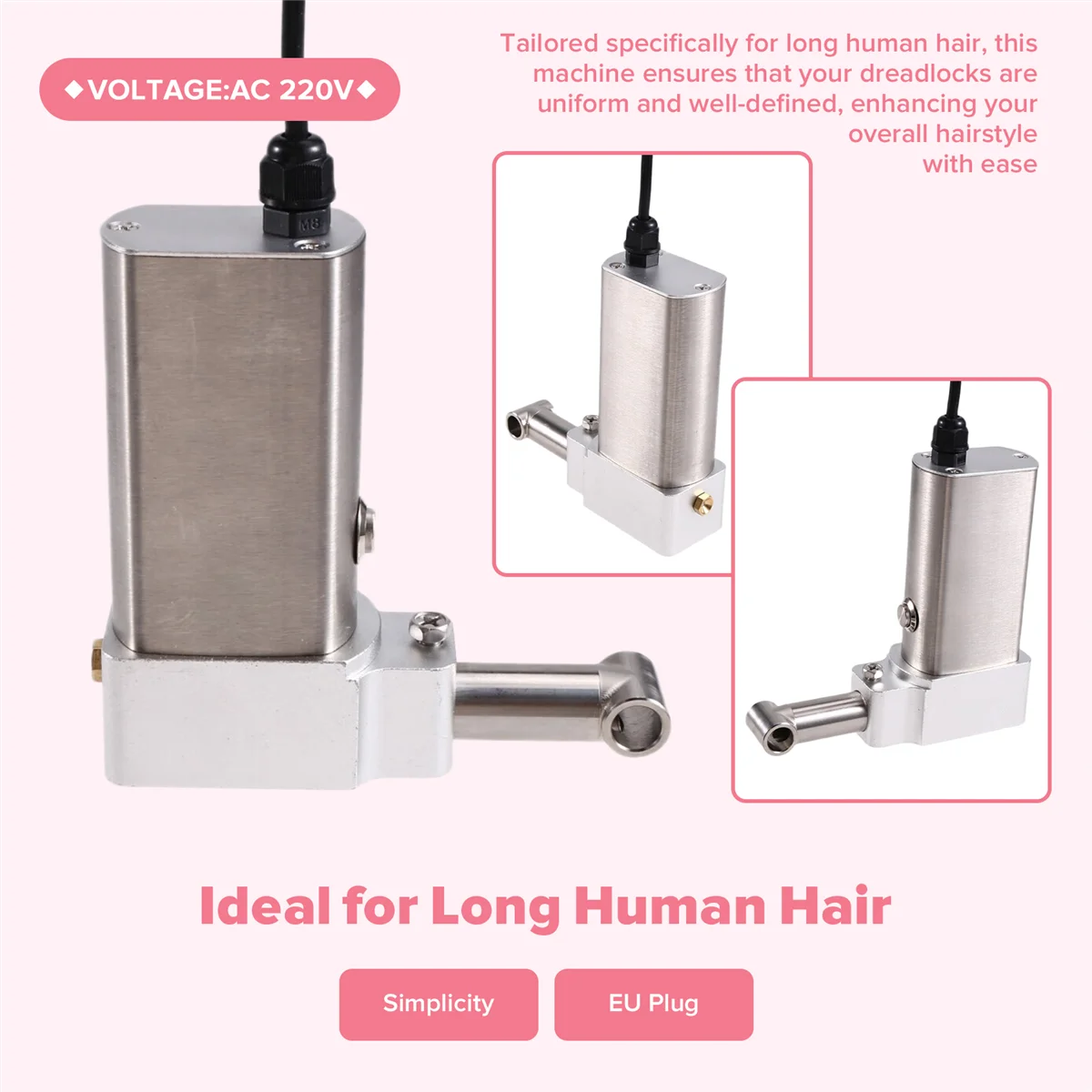 CHFL Instant Dreadlocks Hair Making Machine Easy DIY Semi-Automatic Dreadlock Machine for Long Human Hair EU Plug