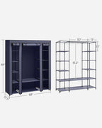 SONGMICS Closet Wardrobe, Portable Closet for Bedroom, Clothes Rail with Non-Woven Fabric Cover, Clothes Storage Organizer