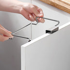 Stainless Steel Kitchen Garbage Bag Holder Hanging Cabinet Door Trash Rack Space-Saving Kitchen Gadget