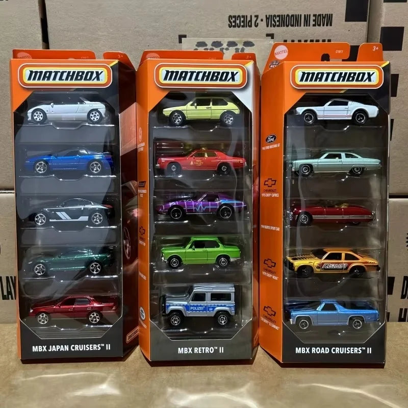 [Genuine]Matchbox Original Five Car Set Die Casting Alloy Toy Model Track Car Collection Decoration Surprise Gifts Play Vehicles