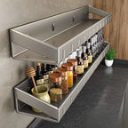 Wall Mounted Kitchen Condimenters Spice Rack Organizer Shelf Kitchen Storage Wall Shelf Organizers Hanging Hook Rack For Kitchen