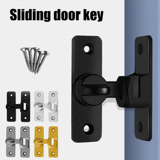 1 Set Of Stainless Steel Non Perforated Anti-theft Door Buckles Surface Mounted Adjustable Sliding Door Latch Locks