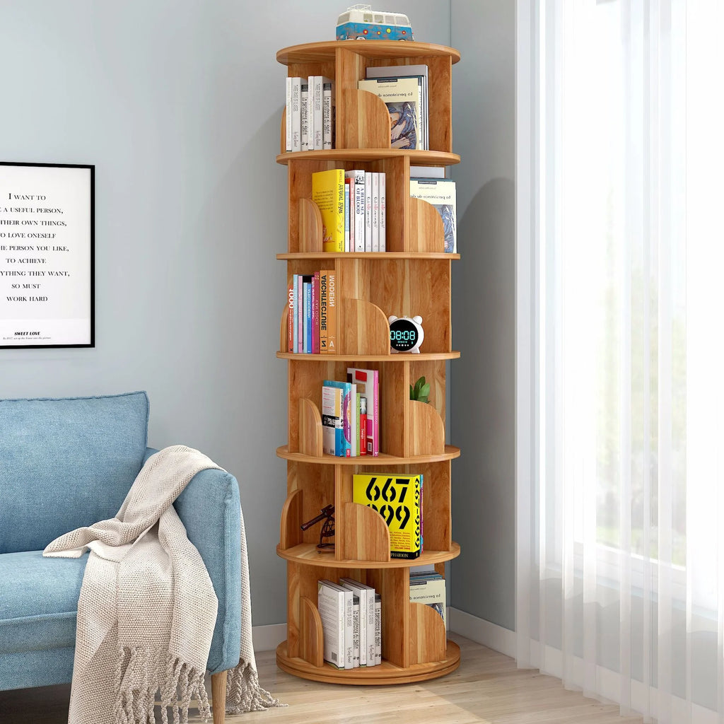 Rotating bookshelf children's picture book stand simple household space saving simple landing student creative storage bookcase