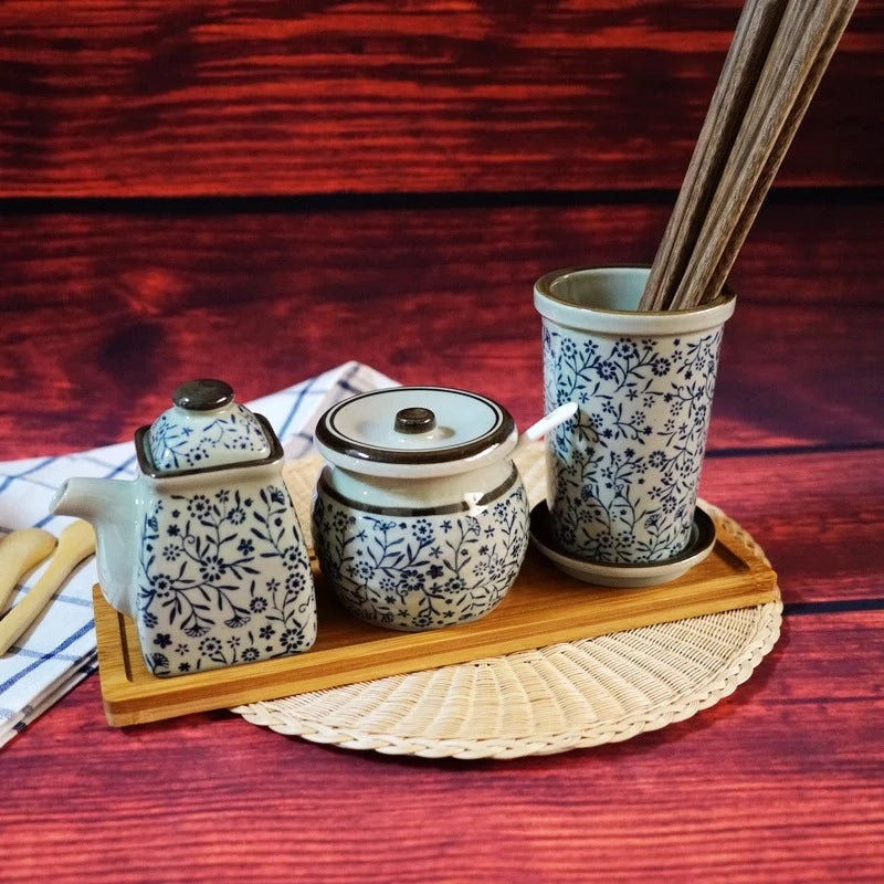 Modern Kitchen Condiment Storage Set Household Chopstick Holder Unique Oil Dispenser Dining Table Organization