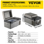 VEVOR Portable Car Refrigerator - Freezer Cooler 12/24V