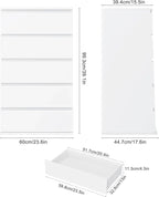5 Drawer White Dresser, Dresser Tall White Dresser with Large Storage Space, Modern Storage Chest of Drawers