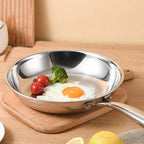 Stainless Steel Frying Pan Non-Stick Pan Fried Steak Pot Uncoated Kitchen Cookware For Home Gas Stove and Induction Cooker