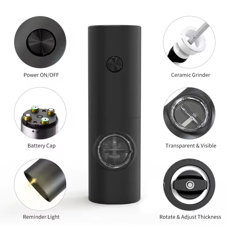Electric Automatic Salt and Pepper Grinder Set with Led Light Grinder Set Spice Mill Adjustable Spices Grinder Kitchen Tools