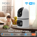 Moes Tuya WiFi Indoor Smart Camera 8MP Dual Screen Lens 2.4G/5G Infrared Night Vision Motion Detection Auto Track Two-Way Audio