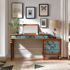 French Retro Makeup Desk home makeup luxury wood Dressing table design Hairstyles vanity with lmirror stool bedroom furnitures