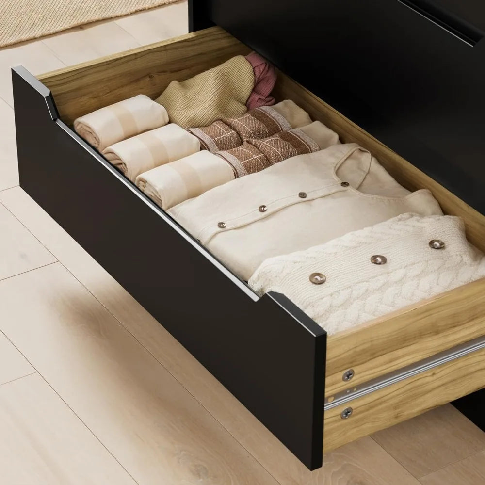 6 Drawer Dresser, Chest of Drawers with Large Storage, White Dressers for Bedroom, Tall Dresser and Organizer with Anti-Trippin