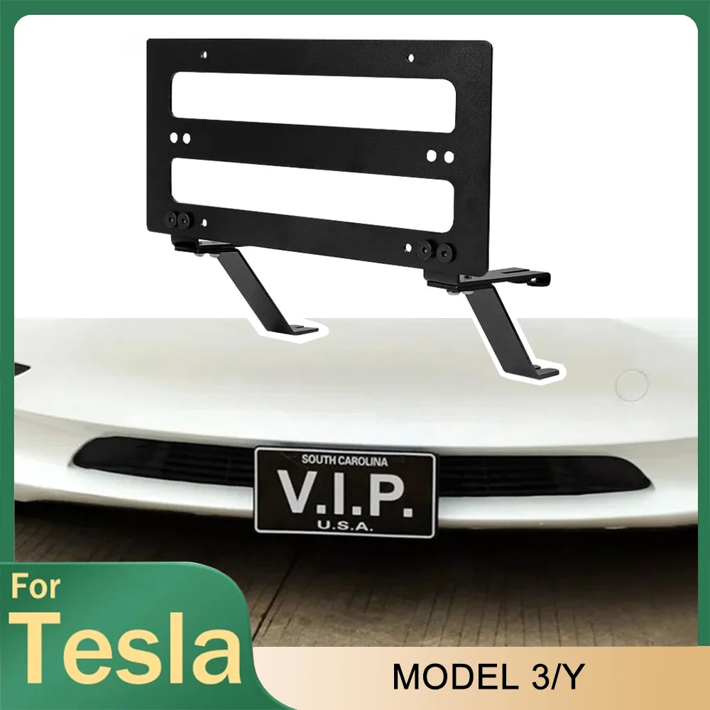 For Tesla Model 3 Y 2023 2024 Update Car Lifting License Plate Frame Portable American Standard Interior Parts Accessories