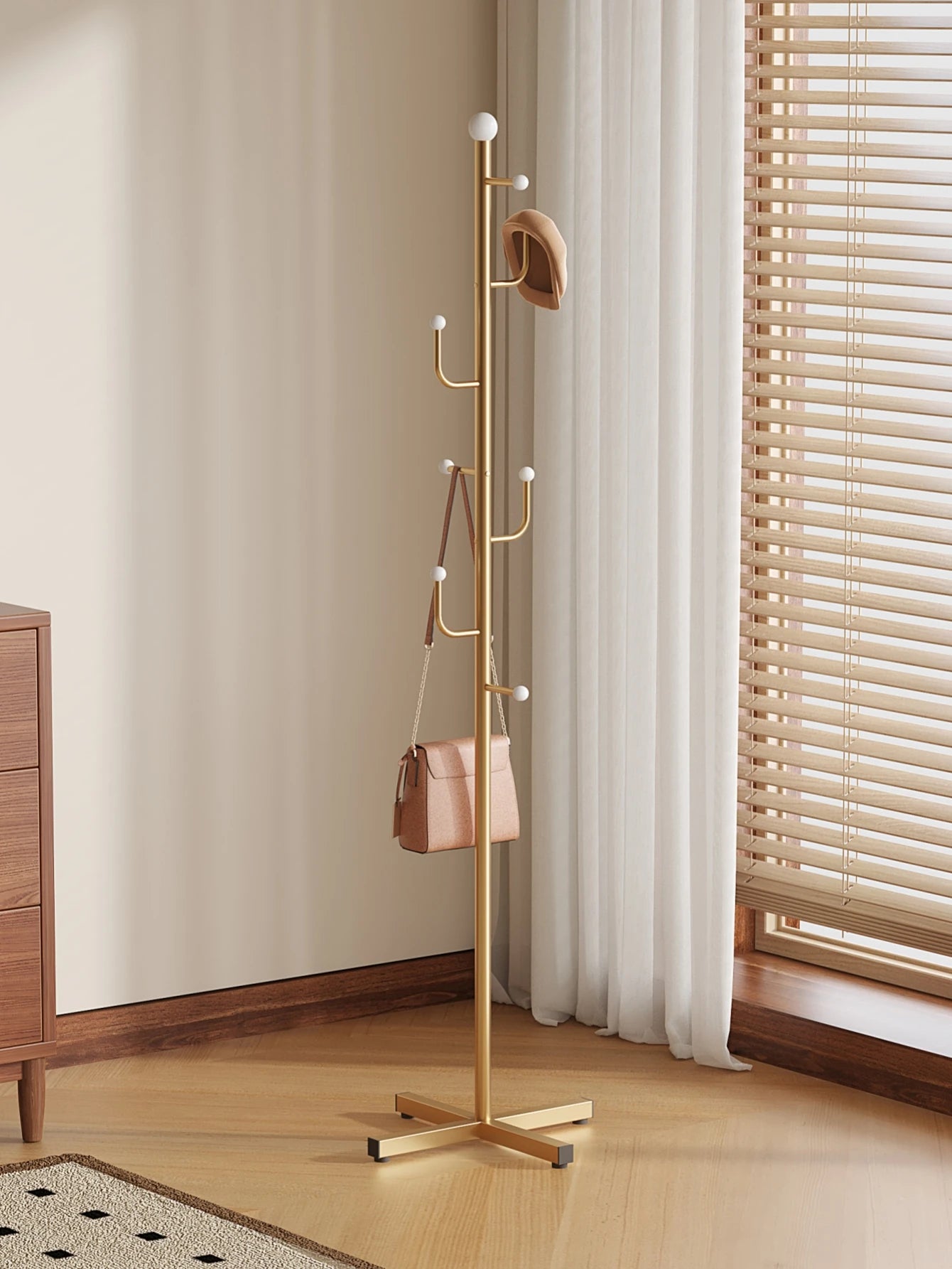 Medieval Windbreaker Hat Rack Floor-Standing Room Bedroom Home Simple Ins Living Room Clothes Hanger Storage Coat Rack