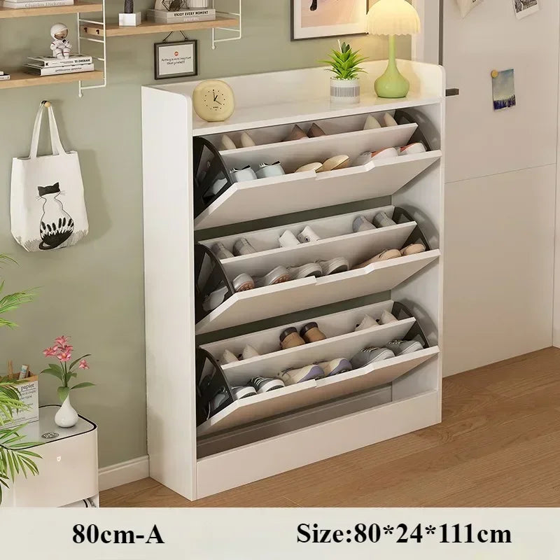 Simple Flip Bucket Shoe Cabinet Entrance Ultra-thin Shoe Cabinet Large Capacity Simple Storage Rack Indoor Shoe Storage Cabinet