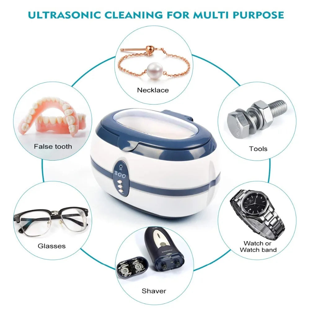 GTSONIC 600ml Ultrasonic Cleaner Bath 35W Stainless Steel Bath Ultrasound Washing for Watches Jewelry Only 220V EU Plug