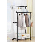 Clothes drying rack Simple floor storage rack Shoe hat rack Household bedroom coat rack Balcony drying rack