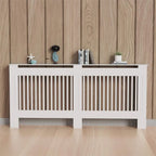 High Radiator Cover Modern Slatted Vertical Radiator Cover MDF Cabinet High Radiators Shelf for Bedroom Living Room Radiators