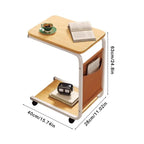 C Shaped End Table Small Side Table For Living Room Double Layer Movable Side Table For Sofas Living Rooms Bedside Areas