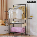 Furniture for Room Clothing Rack Clothes Arara Floor Coat Rack Porte Manteau Mural Hanger Iron Bamboo Wall Shelf Racks Metal