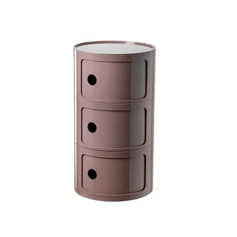 Creative Bedroom Bedside Table Modern Minimalist Round Storage Small Cabinet Large Capacity Plastic Side Cabinet