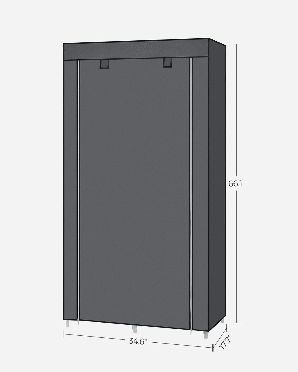 SONGMICS Portable Closet, Clothes Storage Organizer with 6 Shelves, 1 Clothes Hanging Rail, Non-Woven Fabric Closet, Metal Frame