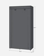 SONGMICS Portable Closet, Clothes Storage Organizer with 6 Shelves, 1 Clothes Hanging Rail, Non-Woven Fabric Closet, Metal Frame